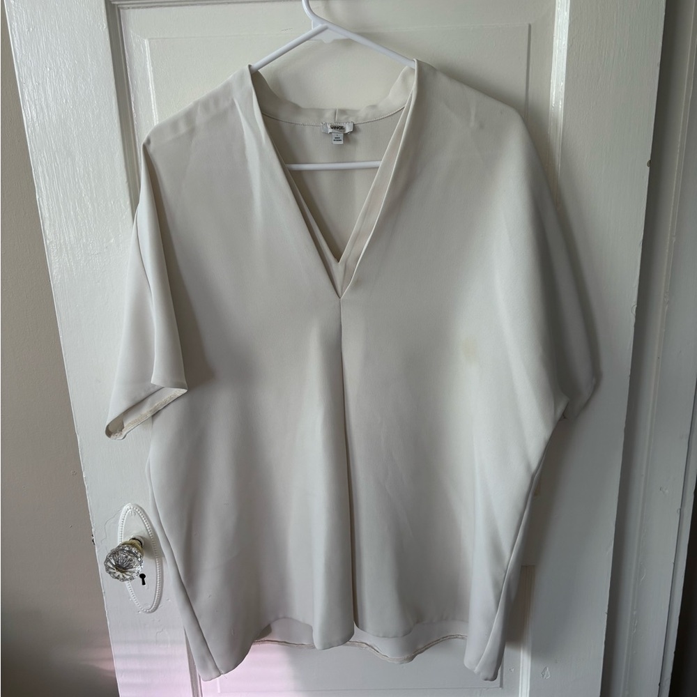 Vince White Boxy Blouse